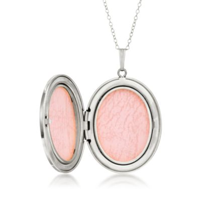 Sterling Silver Oval Locket Pendant Necklace. 18" &mdash; Alt Image 3