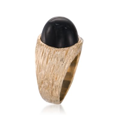 C. 1960 Vintage 13.40 Carat Black Sapphire Ring in 14kt Yellow Gold. Size 7.5 &mdash; Alt Image 2