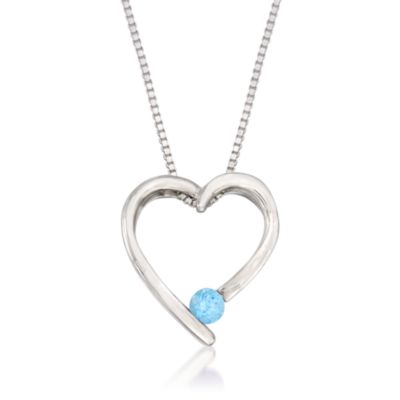 .15 Carat Topaz Heart Pendant Necklace In Sterling Silver. 18" &mdash; Alt Image 1