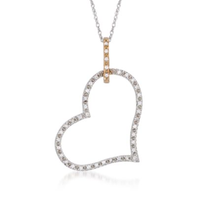 .15 ct. t.w. Diamond Heart Pendant Necklace In 14kt Two-Tone Gold. 18" &mdash; Alt Image 1