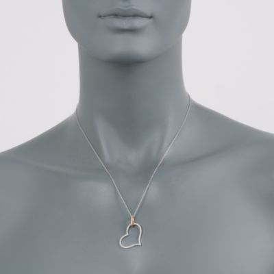 .15 ct. t.w. Diamond Heart Pendant Necklace In 14kt Two-Tone Gold. 18" &mdash; Alt Image 2