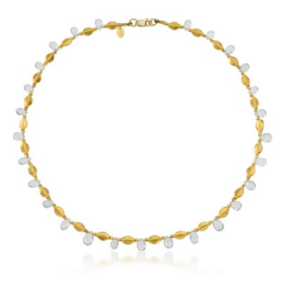 C. 1990 Vintage 19.00 ct. t.w. Topaz Necklace In 18kt Yellow Gold. 15.5" &mdash; Alt Image 3