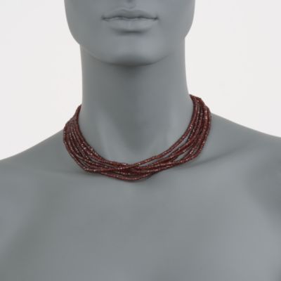 250.00 ct. t.w. Garnet Bead Six-Strand Necklace in 14kt Yellow Gold &mdash; Alt Image 2