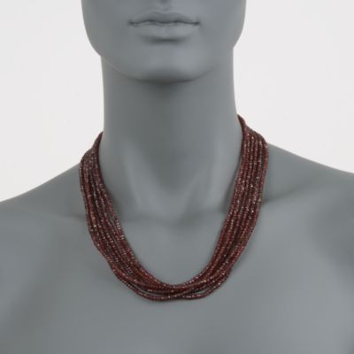 250.00 ct. t.w. Garnet Bead Six-Strand Necklace in 14kt Yellow Gold &mdash; Alt Image 4