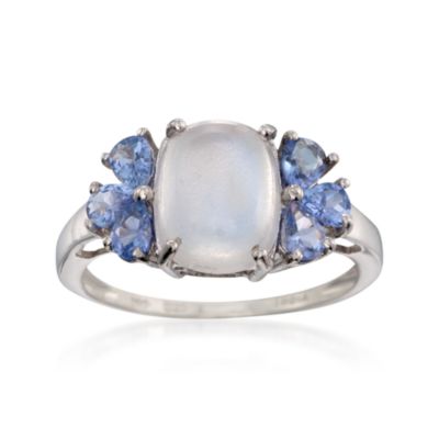 Moonstone and .70 ct. t.w. Tanzanite Ring in Sterling Silver &mdash; Alt Image 1