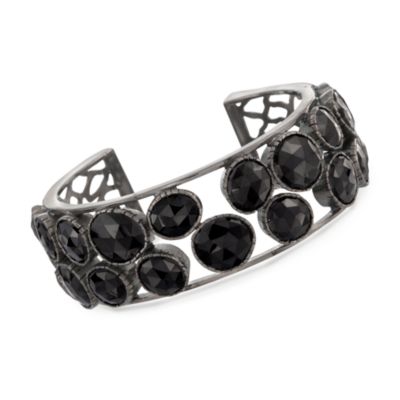 Black Spinel Cuff in Sterling Silver &mdash; Alt Image 1