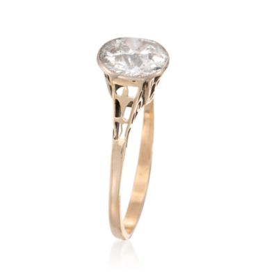 C. 1960 Vintage 2.03 Carat Diamond Solitaire Ring in 14kt Yellow Gold. Size 7.75 &mdash; Alt Image 3