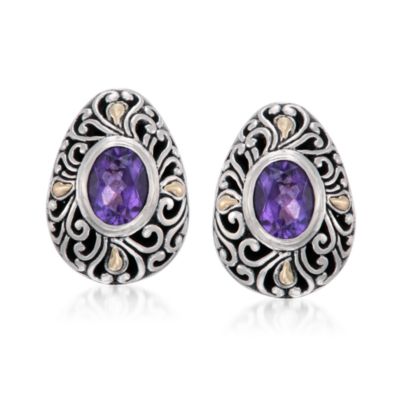 1.70 ct. t.w. Balinese Amethyst Earrings in Two-Tone &mdash; Alt Image 1