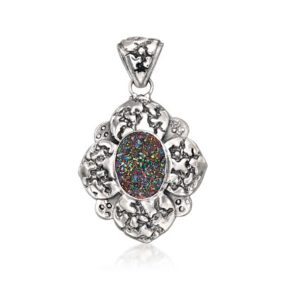 Balinese Drusy Pendant In Sterling Silver &mdash; Alt Image 1