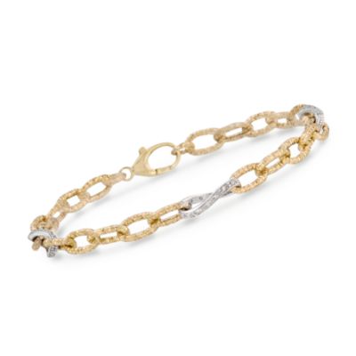.15 ct. t.w. Diamond Link Bracelet In 14kt Two-Tone Gold. 7.25" &mdash; Alt Image 1