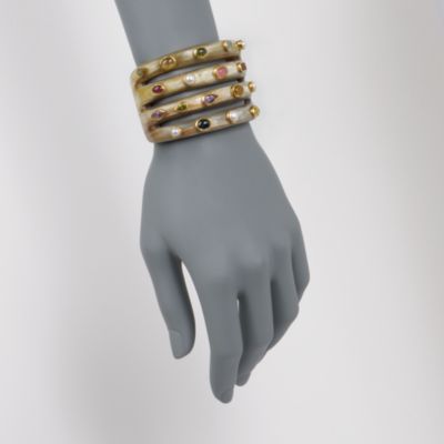 12.60 Multi-Gemstone and Pearl Cuff Bracelet in Vermeil &mdash; Alt Image 2