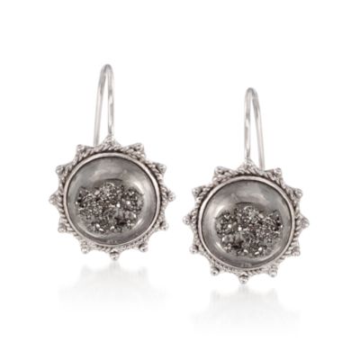 Silver Drusy Earrings in Sterling Silver &mdash; Alt Image 1