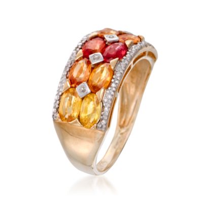 3.35 ct. t.w. Multicolored Sapphire Ring With Diamonds in 18kt Gold Over Sterling Silver &mdash; Alt Image 3