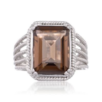 7.20 Carat Smoky Quartz Ring in Sterling Silver &mdash; Alt Image 1