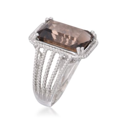 7.20 Carat Smoky Quartz Ring in Sterling Silver &mdash; Alt Image 3