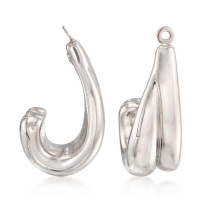 Sterling Silver J-Hoop Earring Jackets &mdash; Alt Image 1