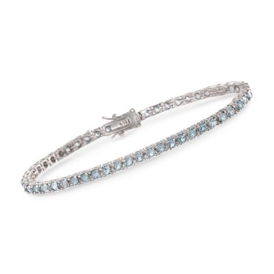 5.50 ct. t.w. Blue Topaz Tennis Bracelet in Sterling Silver. 7.5" &mdash; Alt Image 1