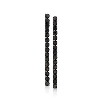 10.00 ct. t.w. Black Spinel Drop Earrings in Sterling Silver &mdash; Alt Image 1