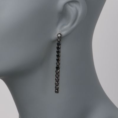 10.00 ct. t.w. Black Spinel Drop Earrings in Sterling Silver &mdash; Alt Image 2