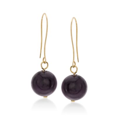 14.15 ct. t.w. Purple Agate Drop Earrings In 14kt Yellow Gold &mdash; Alt Image 1
