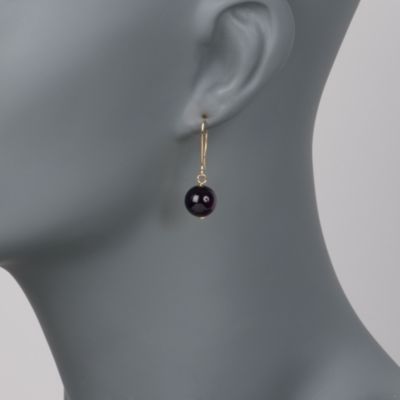 14.15 ct. t.w. Purple Agate Drop Earrings In 14kt Yellow Gold &mdash; Alt Image 2