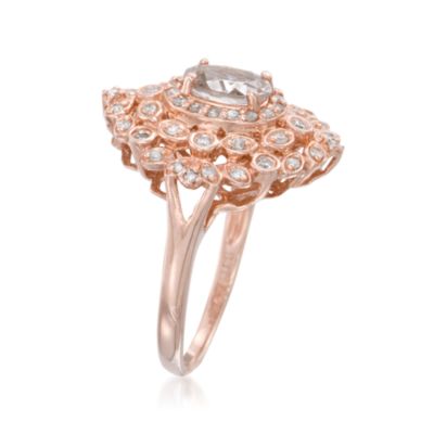 .65 Carat Morganite and .35 ct. t.w. Diamond Ring in Sterling Silver &mdash; Alt Image 3