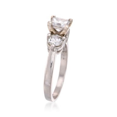 C. 1990 Vintage 2.00 ct. t.w. Diamond Three-Stone Ring in Platinum. Size 8.5 &mdash; Alt Image 3