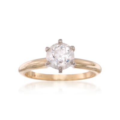 C. 1960 Vintage .90 Carat Diamond Solitaire Ring in 14kt Yellow Gold. Size 4.5 &mdash; Alt Image 1