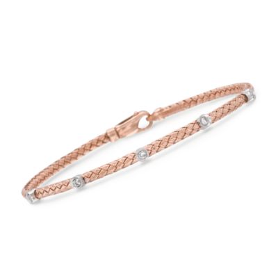 .15 ct. t.w. Diamond Bangle Bracelet in 14kt Rose Gold Over Sterling Silver &mdash; Alt Image 1