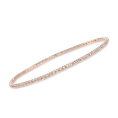 .90 ct. t.w. CZ Bangle Bracelet in  Sterling Silver. 7" &mdash; Alt Image 1