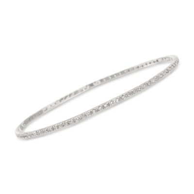 .90 ct. t.w. CZ Bangle Bracelet in Sterling Silver. 7" &mdash; Alt Image 1