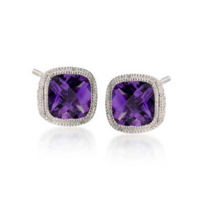 1.55 ct. t.w. Amethyst Earrings in Sterling Silver &mdash; Alt Image 1