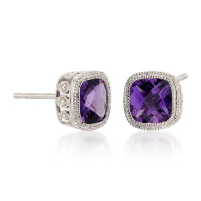 1.55 ct. t.w. Amethyst Earrings in Sterling Silver &mdash; Alt Image 3