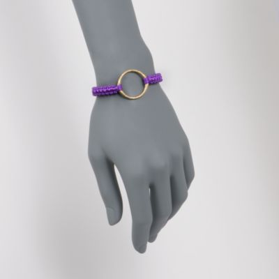 Purple Satin Bracelet With CZ in 14kt Gold Over Sterling Silver &mdash; Alt Image 2