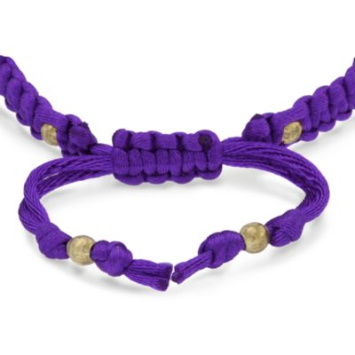 Purple Satin Bracelet With CZ in 14kt Gold Over Sterling Silver &mdash; Alt Image 3