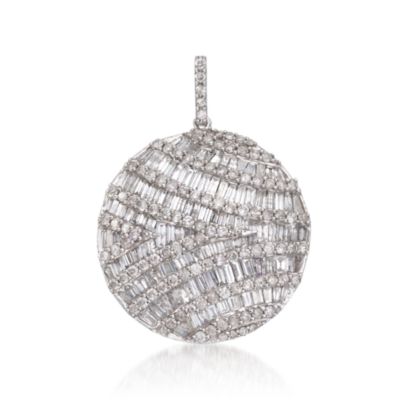 3.50 ct. t.w. Diamond Disc Pendant in 14kt White Gold &mdash; Alt Image 1