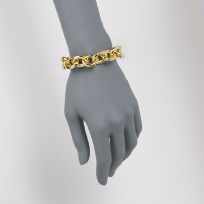 Sterling Silver and 14kt Gold Plate Link Bracelet. 8.5" &mdash; Alt Image 2
