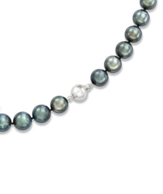 10-12mm Black Tahitian Cultured Pearl Necklace in 14kt White Gold. 18" &mdash; Alt Image 3