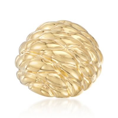 Italian 14kt Yellow Gold Ribbed Ring &mdash; Alt Image 1