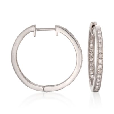 .30 ct. t.w. Diamond In-And-Out Hoops in Sterling Silver &mdash; Alt Image 1
