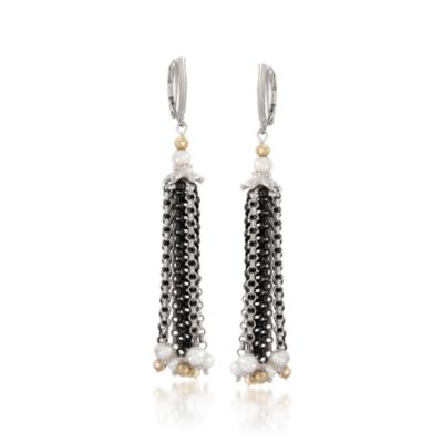Chain-Link Tassel Earrings &mdash; Alt Image 1