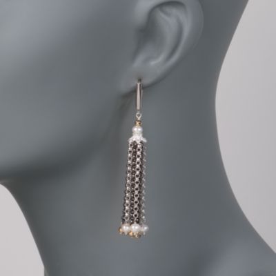 Chain-Link Tassel Earrings &mdash; Alt Image 2