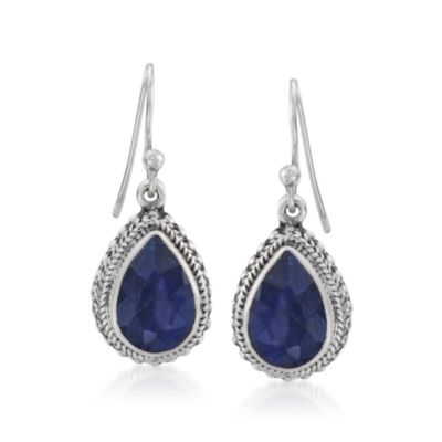 26.60 ct. t.w. Blue Sapphire Pendant and Earrings Set In Sterling Silver. 18" &mdash; Alt Image 4
