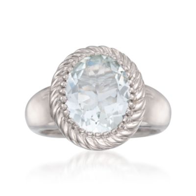 4.60 Carat Aquamarine Ring in Sterling Silver &mdash; Alt Image 1