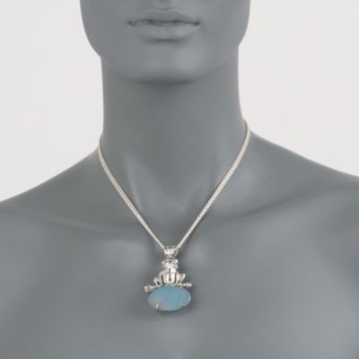 Blue Drusy Frog Pendant In Sterling Silver &mdash; Alt Image 2