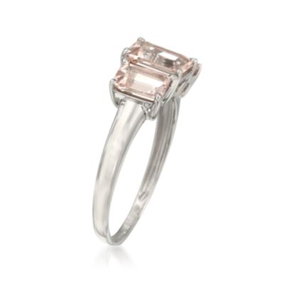 1.85 ct. t.w. Morganite 3-Stone Ring in Sterling Silver &mdash; Alt Image 3