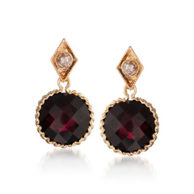 8.00 ct. t.w. Garnet Drop Earrings In 14kt Yellow Gold &mdash; Alt Image 1