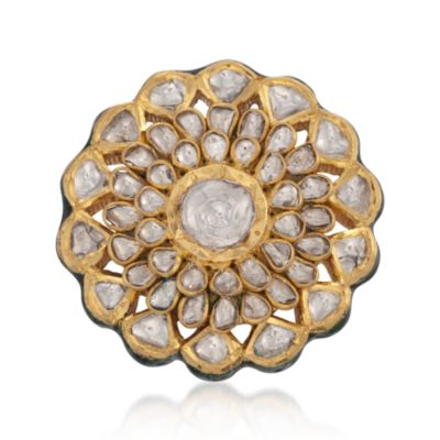 3.80 ct. t.w. Diamond Flower Ring in 18kt and 22kt Yellow Gold &mdash; Alt Image 1