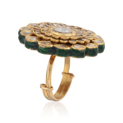 3.80 ct. t.w. Diamond Flower Ring in 18kt and 22kt Yellow Gold &mdash; Alt Image 3