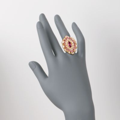 3.50 ct. t.w. Rhodolite Garnet and 1.70 ct. t.w. Diamond Ring in 18kt and 22kt Yellow Gold &mdash; Alt Image 2